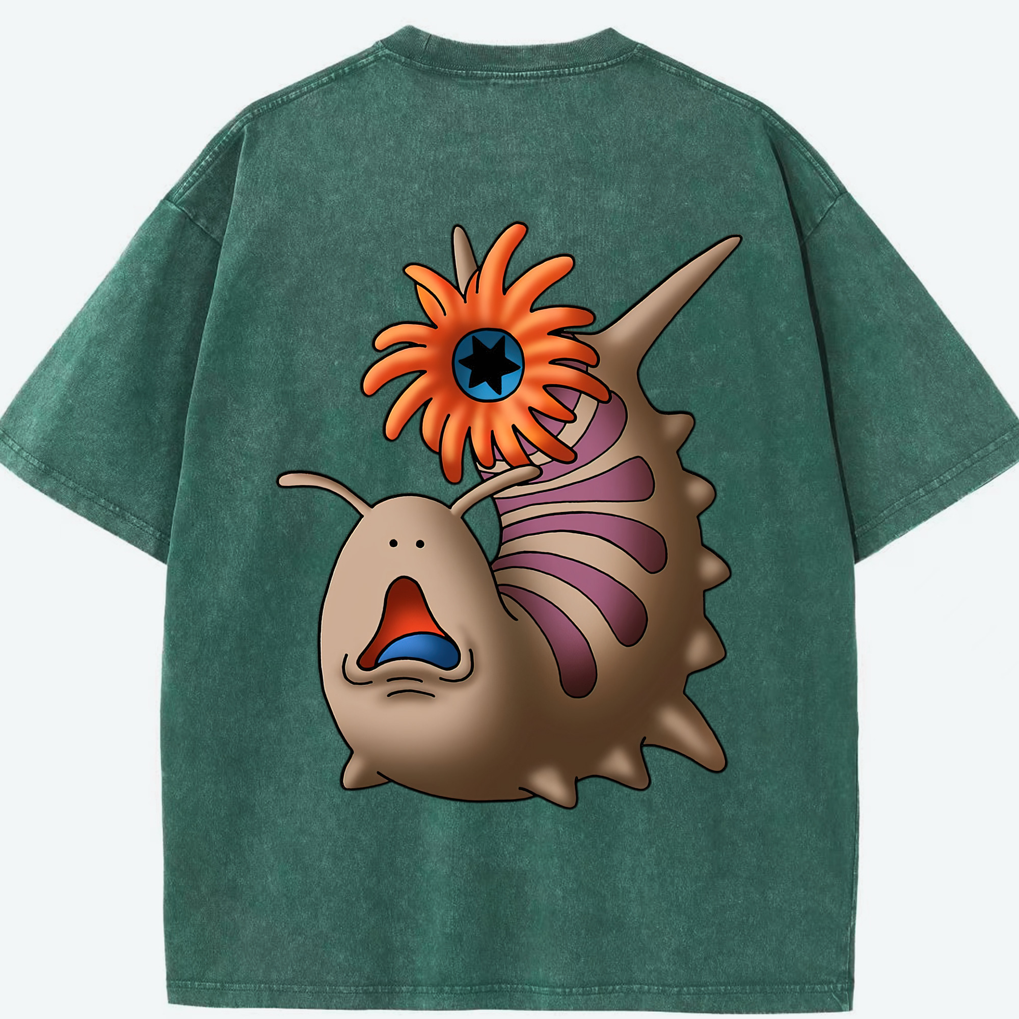 （画像用） ドラゴンクエスト Doragon Kuesuto Dragon Quest 綿100% ヴィンテージ風 半袖Tシャツ（背面プリント）